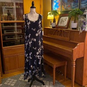 Women. Dress,Black & White Floral Dress,Vintage